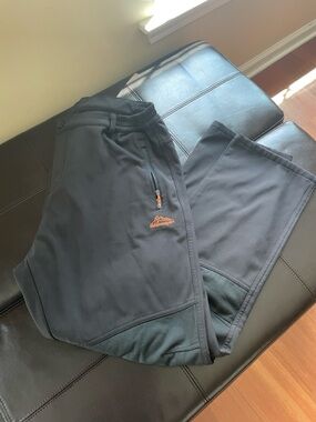 Women’s 2xl Outdoor Sport Black Athletic Jogger Pants with Orange Logo